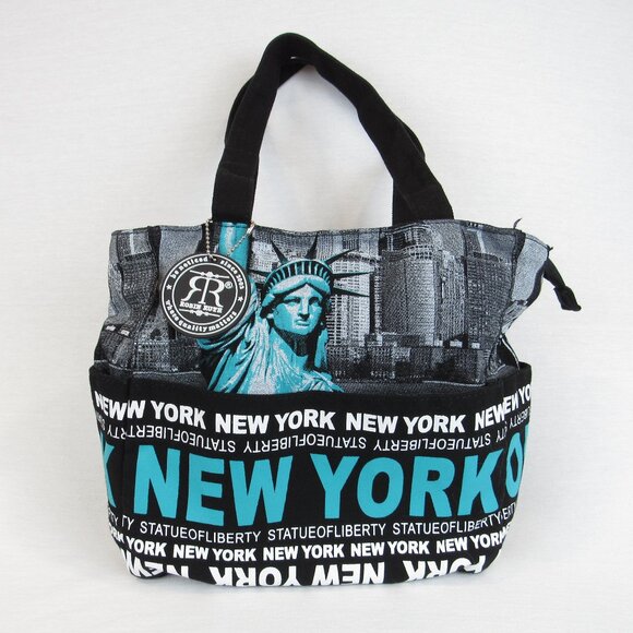 Robin Ruth New York Statue Of Liberty Canvas Tote Bag Purse Zip Travel - Picture 1 of 5